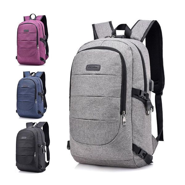 

backpack men's laplarge capacity waterproof computer bag anti theft casual daypack for travel/women with usb charge port