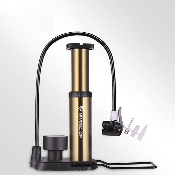 

bike pumps bicycle 160psi pump inflator gauge foot pedal outdoor floor air external hose fits presta schrader qw48