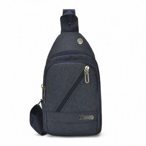 

fashion men solid travel chest packmulti use male small riding chest bag&casual handbag versatile oxford mobile&change carrier 62ny#