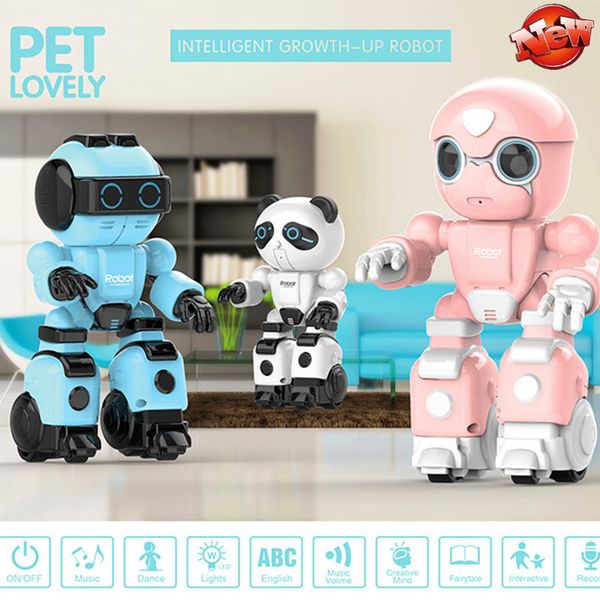 

intelligent smart rc robot kid english learning robot toy remote control robot with music dancing recording story mulitifunction