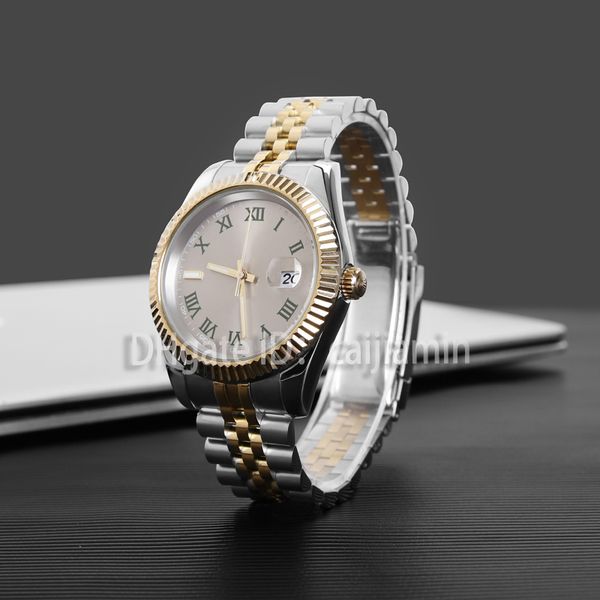 

factory quality u1 mens automatic mechanical watches 36/41mm full stainless steel new style clasp swimming couples wristwatches waterproof l, Slivery;golden