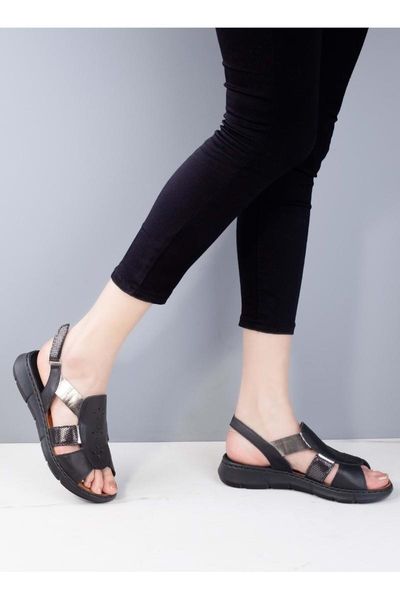 

sandals women's leather anatomical 2094108, Black