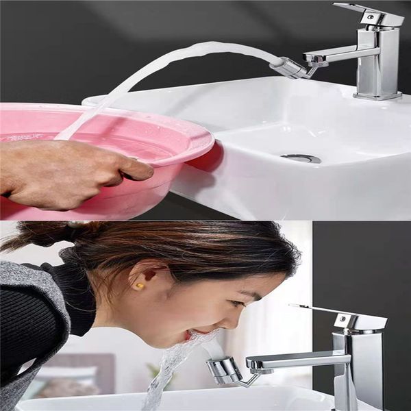 

360° universal swivel faucet splash-proof, wash basin and kitchen special extension spout, strong impulse and bubbling splash