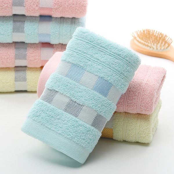 

towel cotton face solid plaid hand towels home bathroom el for adults kids absorbent drying washcloth