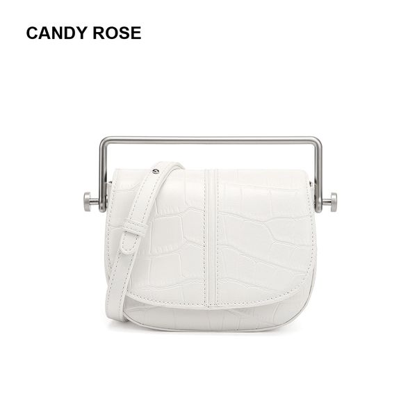 

candyrose 2021 new cr metal portable saddle bag messenger bag crocodile texture summer versatile simple new women