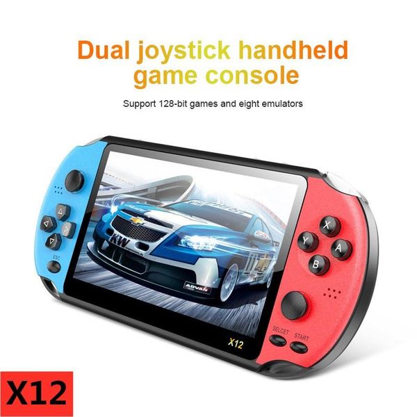 

game controllers & joysticks x12 5.1-inch console multi-function 8g gamepad built-in 1000+ dual joystick games, can be connected to tv, chil