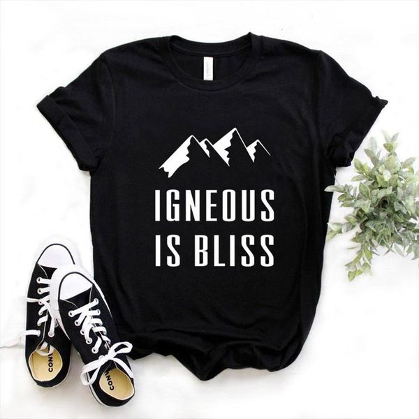 

Igneous Is Bliss Print And Men T Shirt Women Cotton Casual Funny Lady Yong Girl Top Tee A 1207, White;black