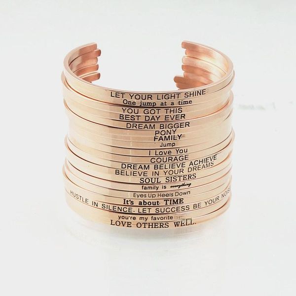 

bangle beautiful girl you can do hard things positive inspirational quote inside stainless steel bangles cuff mantra bracelets, Black