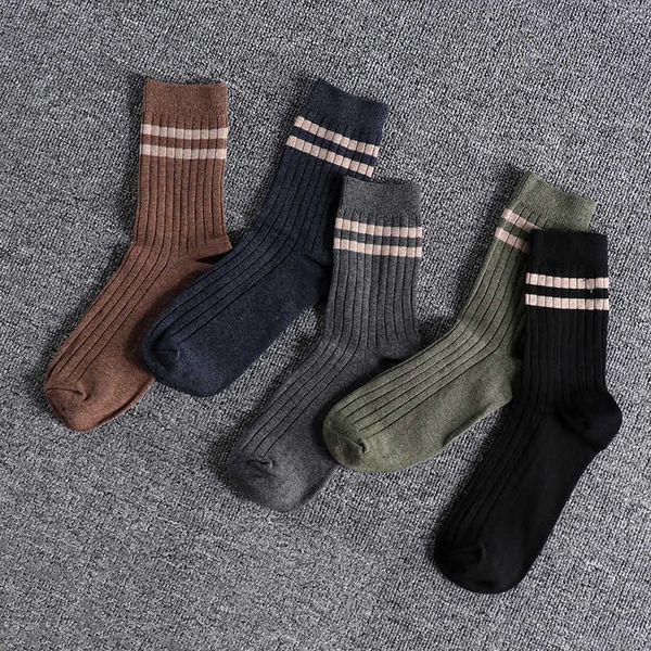 

sale2021 herfst on en winter new style medium tube men two bar sport coloured cats breathing comfortable socks 0504, Black