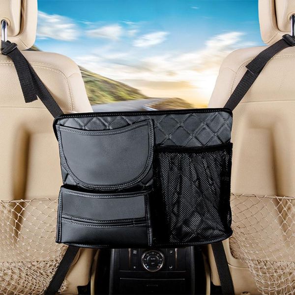 

car storage large capacity elastic car mesh net bag between organizer back storage bag luggage holder pocket js22