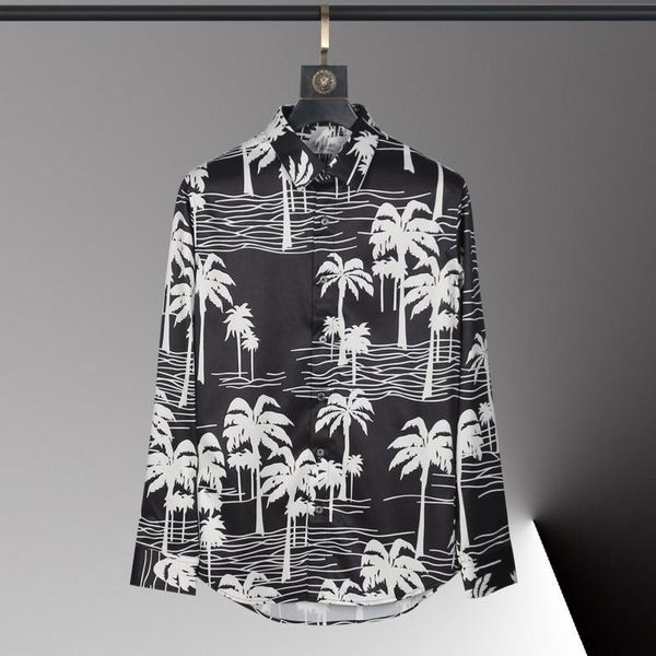 

men's casual shirts black luxury boom printing long mouwen gentlemen dress fashion slim fit party man 3xl, White;black