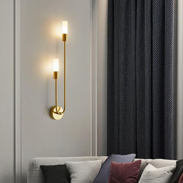 

modern led wall lamp nordic brass bedroom bedside reading lamps corridor stairs aisle light home decoration luminaire mj1014