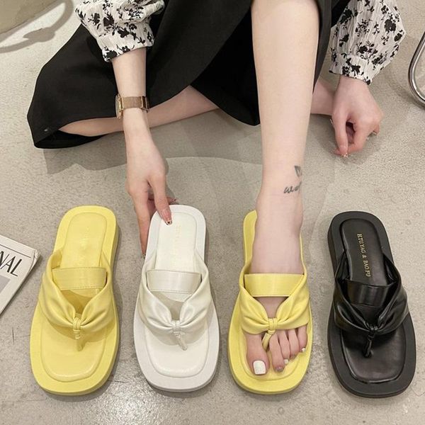 

slippers 2021 women flip flops flat with shoes fashion summer casual female sandals slides ladies for woman, Black