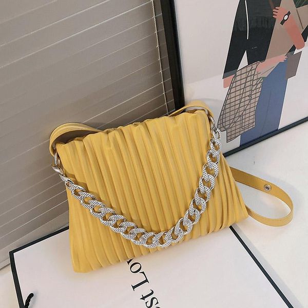 

evening bags women's pleated bag luxury soft pu leather shoulder organ designer chic small handbag sets korean japanese messenger walle