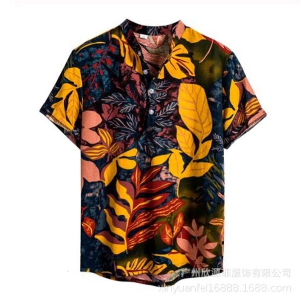 

2020 new beach cotton printed shirt men, White;black