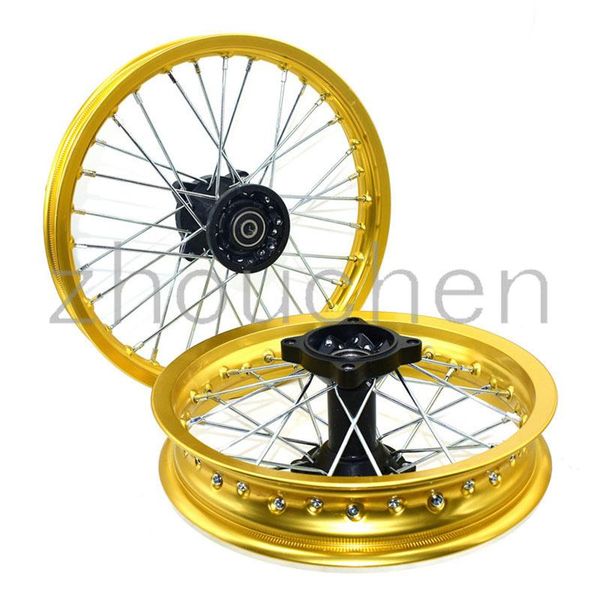 

motorcycle wheels & tires 1.40-14 inch front wheel 1.85-12 rear rim aluminum alloy black suitable for klx crf kayo bse mud pit bike