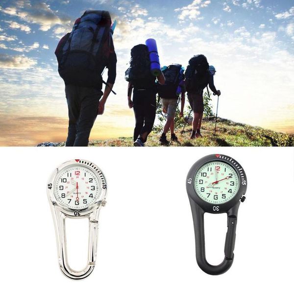 

vintage clock carabiner compass multifunctional luminous sports clip backpack watches charm corkscrew pocket q2f2