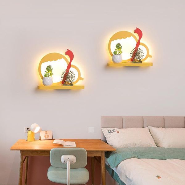 

bedroom lighting modern led wall lamps for baby bedside indoor lights wandlamp luminaire bear elephant shape iron fixture abajur