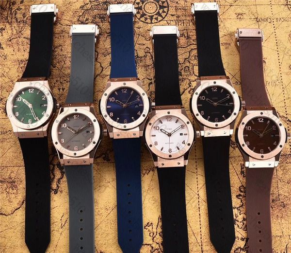 

mens watches luxury wist fashion black dial with calendar bracklet folding clasp master automatic mechanical men watch, Slivery;brown