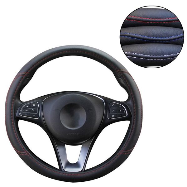 

steering wheel covers pu leather auto decoration car cover breathable anti slip car-styling suitable 37-38cm