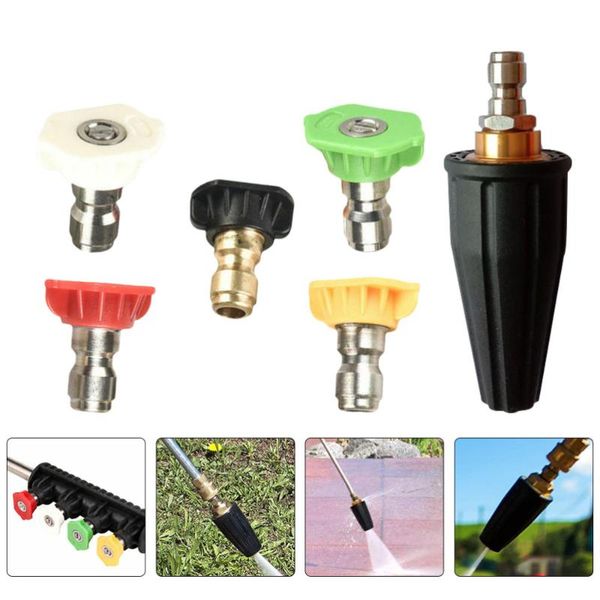 

watering equipments 1pc pressure washer 1/4 inch quick connect turbine nozzle with 5pcs spray tips