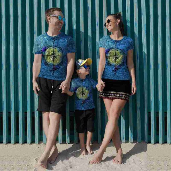 

roman hour hand pattern digital original 3d printing t-shirt, unique fashion, beautiful, breathable and comfortable family short sleeves, Blue