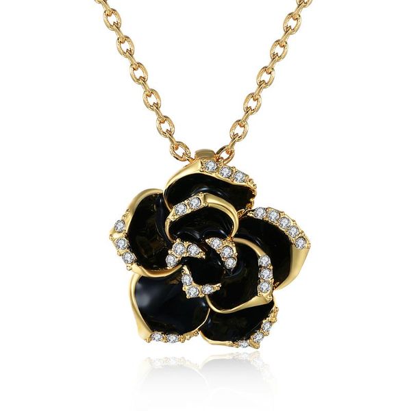 

pendant necklaces european and american environmentally friendly gold rose ladies necklace fashion trend accessories all-match jewelry, Silver