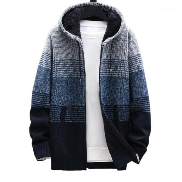 

men's jackets 2021 winter knitted thicken coats hood male sweater casual keep warm cardigan sweaters men, Black;brown