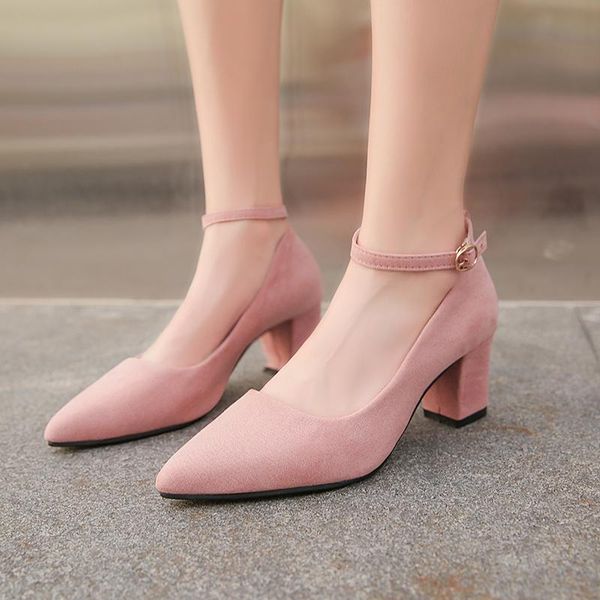 

dress shoes autumn women's water pump black work spicy high heels with buckles fashion pointed toes red wedding evening q159