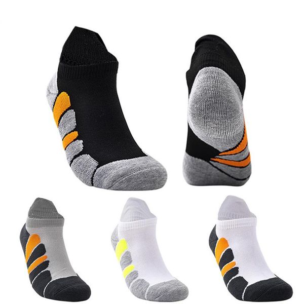 

men's socks short tube towel bottom outdoor sports summer sweat absorbing basketball fitness running colorful, Black