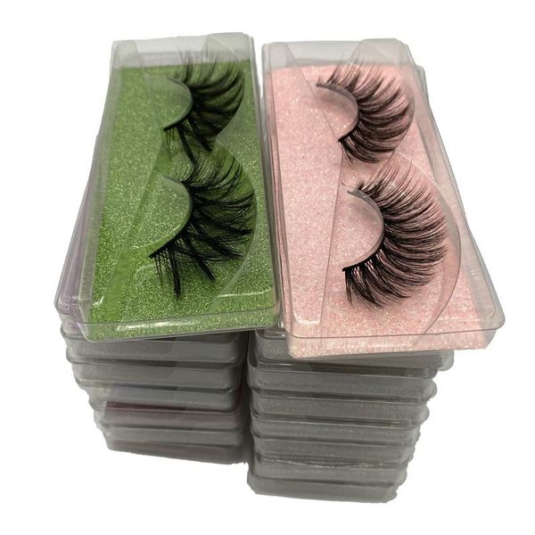 

false eyelashes mink wholesale faux lashes natural full strip bulk package box