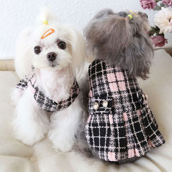 

ysgj autumn and winter 2020 new black tweed lady drs cat drs dog pet clothing