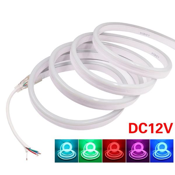 

12v rgb neon led strip light neon sign 80led 2835 120led ip68 waterproof flexible rope lights rainbow lamp home decoration