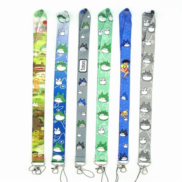 

10pcs anime totoro strap lanyard for keys cheetah id badge holders phone neck straps, Silver