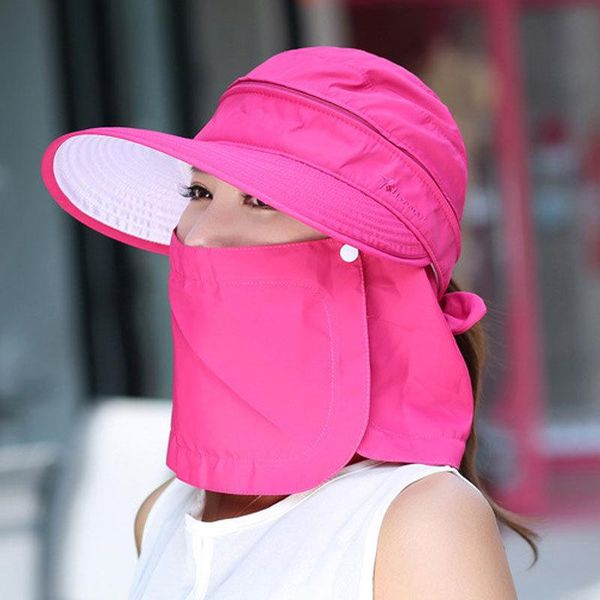 

beanie/skull caps sun hat multi-use women's cap summer big alongthe sunscreen woman's hundred beach cover hiking sunshine removabl, Blue;gray