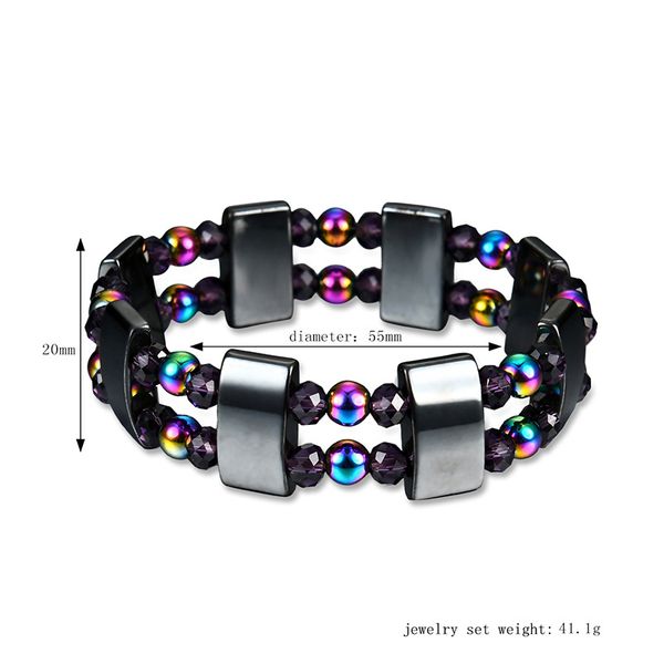 

fashion style double layer black magnet colorful bracelet, Golden;silver