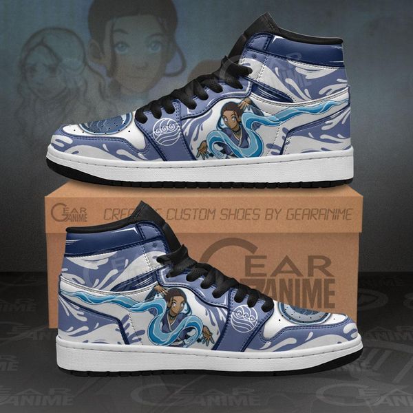 

katara sneakers custom avatar the last airbender anime sho