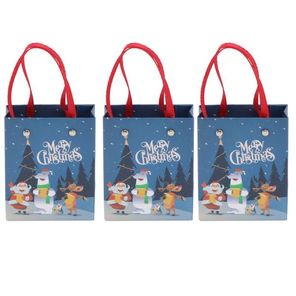 

gift wrap 3pcs mini house props tote bags pouches playthings for children (blue)