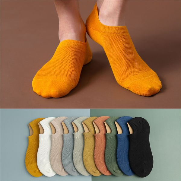 

socks hosiery cotton thin mh shallow mouth sweat absorbing spring and summer low boat men's invisible socks, Black;white
