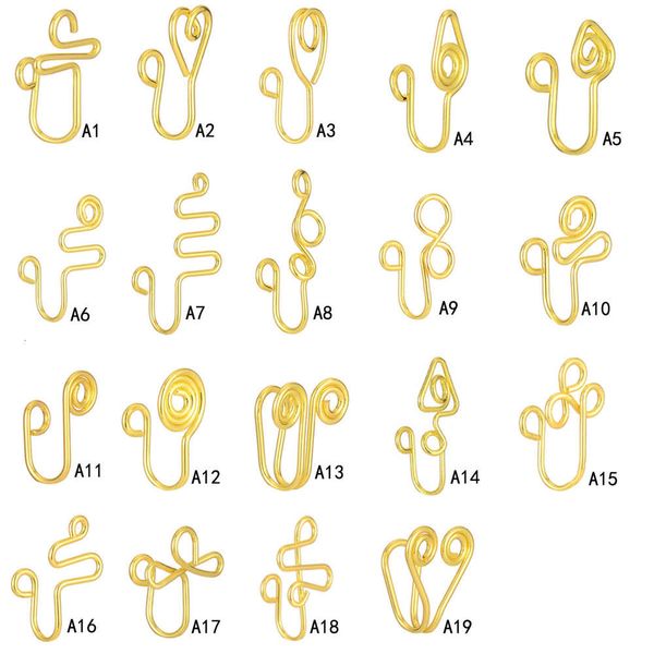 

perforation false nose ring nail style u-shaped clip puncture jewelry