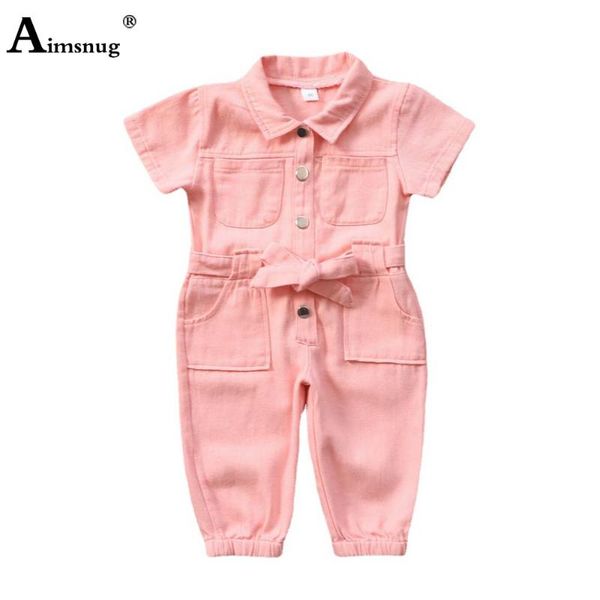 

clothing sets children jumpsuits kids clothes spliced buttons multi-pocket cargo romper european style 2021 autumn baby girls cotton bodysui, White