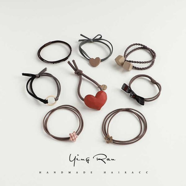 

hair accessories emi jay headband female korean version lovely tie rope sen leather net red rubber band hairband, Slivery;white