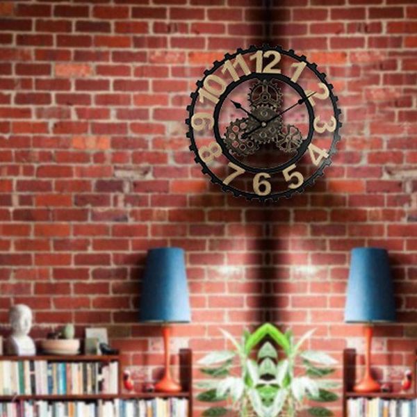 

nordic retro silent gear wall clock home living room dining room luxury decoration wall clock