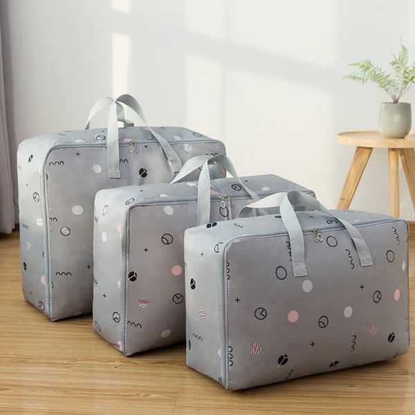 

clothing & wardrobe storage printing blanket bag folding closet organizer large-capacity travel package dustproof quilt clothes