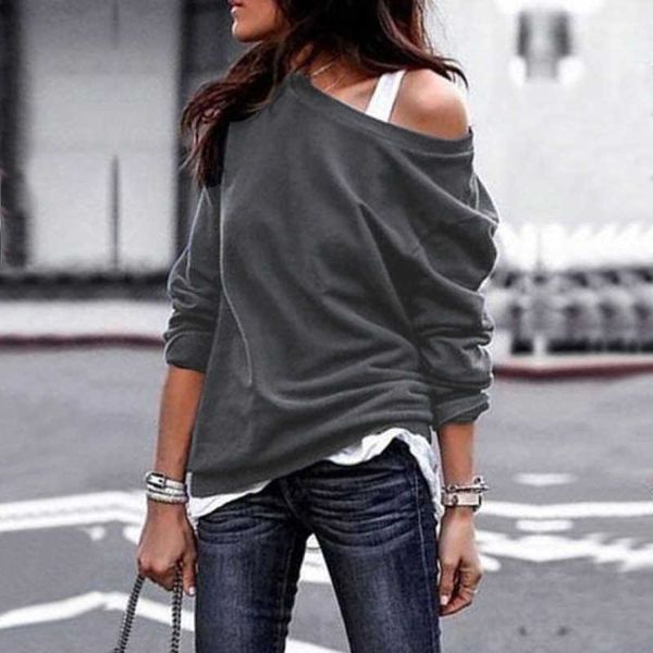 

fashion hoodies 6-color autumn winter fashion round ne long sleeve blouse solid color sweater, Black