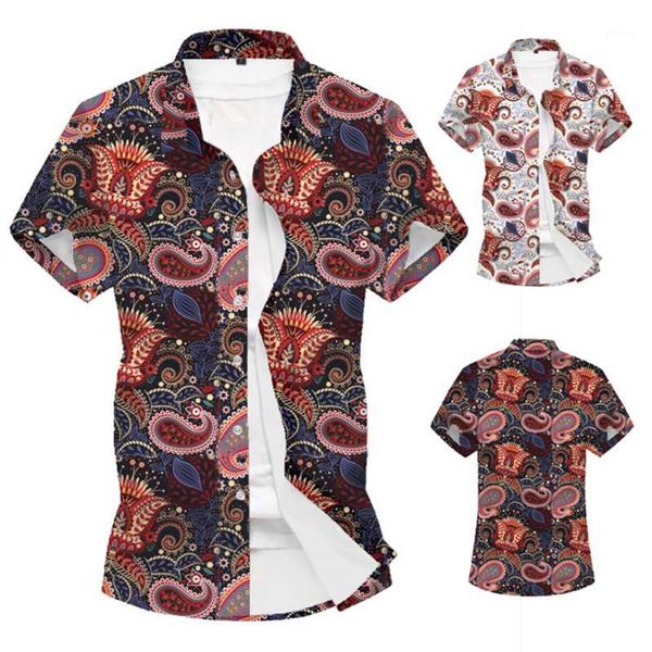 

men shirt summer fashion men's casual button hawaii print beach short sleeve quick dry blouse hawaiian shirt mens cotton1, White;black