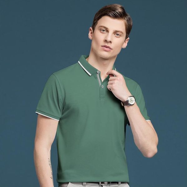 

summer embroidered pure color men polo shirt casual business style 810, White;black