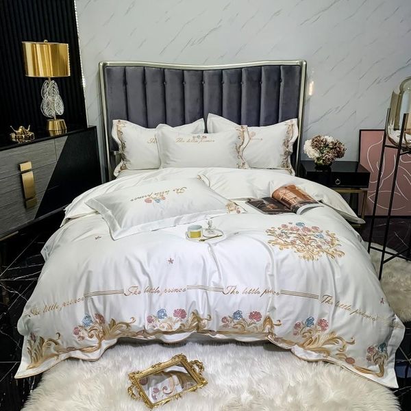 

bedding sets 1000tc egyptian cotton embroidery duvet cover set full  size 4pcs luxury chic quilt bed sheet pillowcases