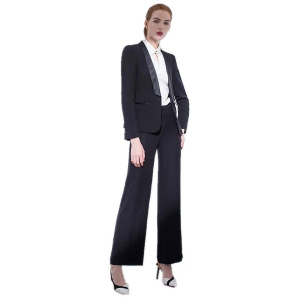 

women's two piece pants black suit two-piece fashion slim professional wear business casual custom made, White