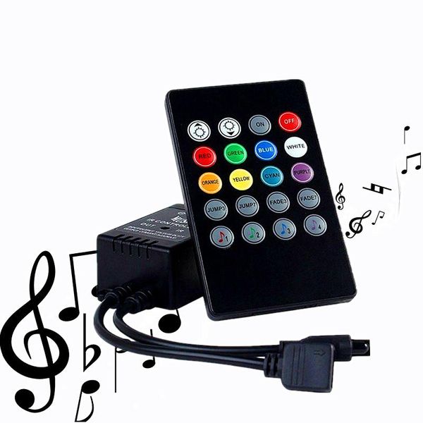 

music rgb controller dc 12v - 24v 3x2a ir / rf controler with 24key remote for 2835 3014 3528 full color led strip lights